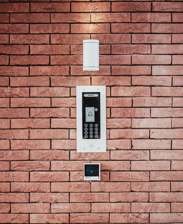 Security pad on wall