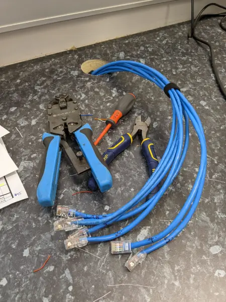 cluster of data cables