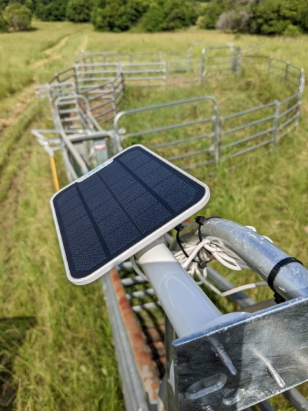 Solar panel for a security camera